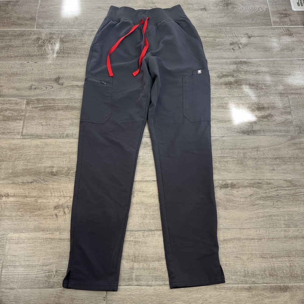 FIGS Scrub Pants Women's Sz‎ XS Gray HW Yola Technical Cargo Pockets Nurse ER